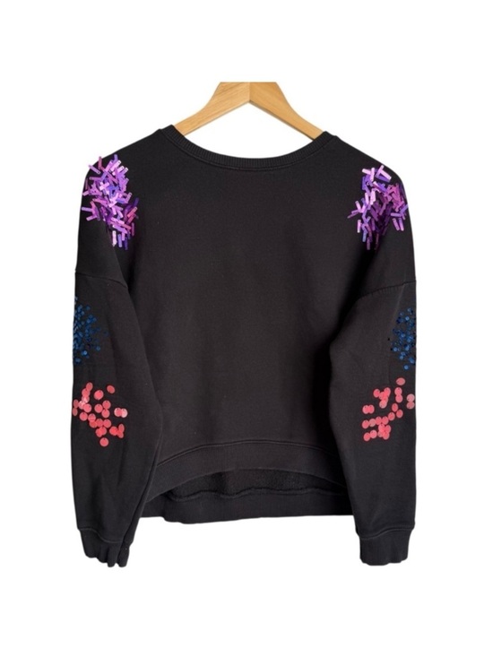 Justice Other - Justice Girls Black Crewneck Sweatshirt With Multicolor Sequin Detail Size 18/20